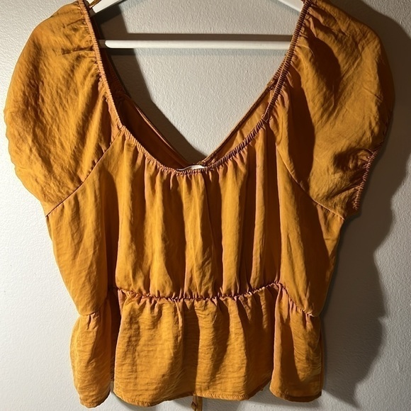 Pink Rose - BOHO Mustard blouse lightweight size L - Picture 9 of 9